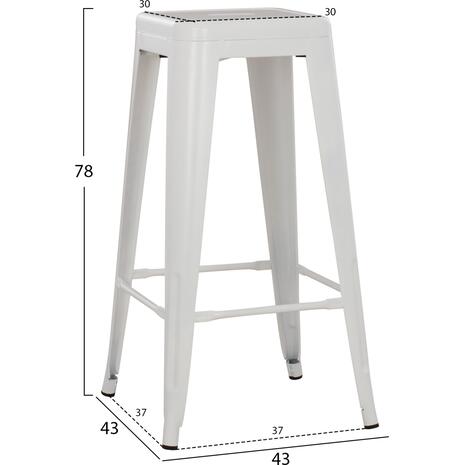 ΣΚΑΜΠΟ BAR MELITA HM8642.21 ΜΕΤΑΛΛΙΚΟ ΣΕ ΛΕΥΚΟ ΜΑΤ 43x43x78Υεκ.