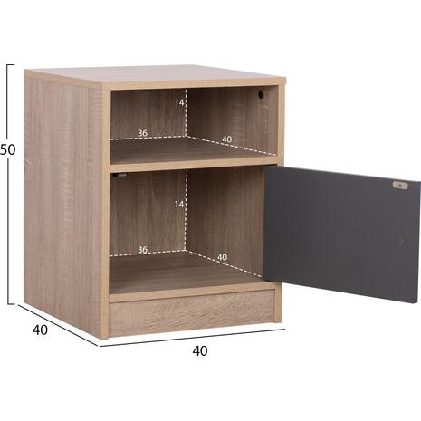 ΚΟΜΟΔΙΝΟ MALORY HM2205.04 ΜΕΛΑΜΙΝΗ SONAMA-ΓΚΡΙ 40x40x50Yεκ.