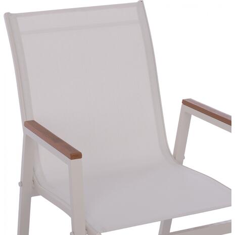 ΠΟΛΥΘΡΟΝΑ ΑΛΟΥΜΙΝΙΟΥ SHYLA HM5697.13 ΛΕΥΚΗ ΜΕ TEXTILENE & POLYWOOD 53x67x87 εκ.