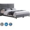 ΚΡΕΒΑΤΙ MILO ΑΠΟ ΓΚΡΙ ΒΕΛΟΥΔΟ HM628.10 ΓΙΑ ΣΤΡΩΜΑ 180x200 εκ.