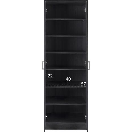 ΠΑΠΟΥΤΣΟΘΗΚΗ ΞΥΛΙΝΗ DAYANNA ΜΕ 6 ΡΑΦΙΑ 60X43X180.5εκ. ZEBRANO HM2379.01