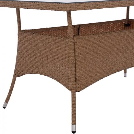 ΤΡΑΠΕΖΙ ΜΕΤΑΛΛΙΚΟ MINSK HM5507.02 WICKER ΜΠΕΖ/ΚΑΦΕ 150x90x75Υεκ.