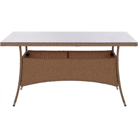 ΤΡΑΠΕΖΙ ΜΕΤΑΛΛΙΚΟ MINSK HM5507.02 WICKER ΜΠΕΖ/ΚΑΦΕ 150x90x75Υεκ.