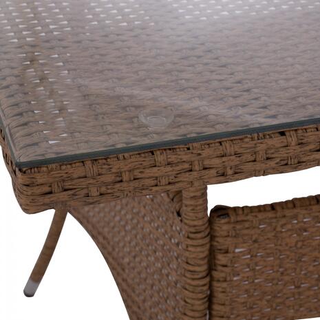 ΤΡΑΠΕΖΙ ΜΕΤΑΛΛΙΚΟ MINSK HM5507.02 WICKER ΜΠΕΖ/ΚΑΦΕ 150x90x75Υεκ.