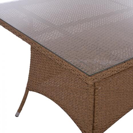 ΤΡΑΠΕΖΙ ΜΕΤΑΛΛΙΚΟ MINSK HM5507.02 WICKER ΜΠΕΖ/ΚΑΦΕ 150x90x75Υεκ.