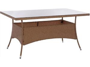ΤΡΑΠΕΖΙ ΜΕΤΑΛΛΙΚΟ MINSK HM5507.02 WICKER ΜΠΕΖ/ΚΑΦΕ 150x90x75Υεκ.