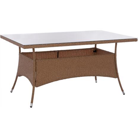 ΤΡΑΠΕΖΙ ΜΕΤΑΛΛΙΚΟ MINSK HM5507.02 WICKER ΜΠΕΖ/ΚΑΦΕ 150x90x75Υεκ.