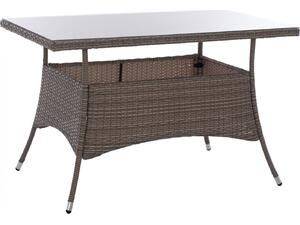 ΤΡΑΠΕΖΙ ΜΕΤΑΛΛΙΚΟ MILITARY RATTAN ΓΚΡΙ HM5141.31 120x70x75Υ εκ.