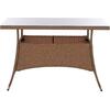 ΤΡΑΠΕΖΙ ΜΕΤΑΛΛΙΚΟ MILITARY RATTAN ΜΠΕΖ ΚΑΦΕ HM5141.32 120x70x75Υ εκ.