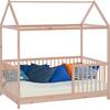 ΒΡΕΦΙΚΟ ΞΥΛΙΝΟ ΚΡΕΒΑΤΙ MIKO Τ.MONTESSORI HM9286 ΜΕ ΟΥΡΑΝΟ ΦΥΣΙΚΟ 140Χ70 εκ.