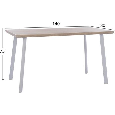ΤΡΑΠΕΖΙ ΤΡΑΠΕΖΑΡΙΑΣ OFIRA 140X80 SONAMA ΜΕ ΛΕΥΚΑ ΠΟΔΙΑ HM8374.02