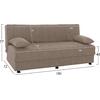 ΚΑΝΑΠΕΣ ΚΡΕΒΑΤΙ ANDRI ΤΡΙΘΕΣΙΟΣ ΜΠΕΖ HM3239.04 180x83x74Υ εκ.