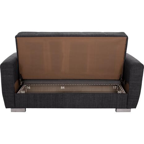 ΚΑΝΑΠΕΣ ΚΡΕΒΑΤΙ POLYA ΔΙΘΕΣΙΟΣ ΓΚΡΙ HM3241.03 153x87x77Υεκ.