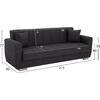 ΚΑΝΑΠΕΣ ΚΡΕΒΑΤΙ POLYA ΤΡΙΘΕΣΙΟΣ HM3240.03 ΓΚΡΙ 215x85x76Υ εκ.