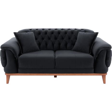 ΚΑΝΑΠΕΣ ΚΡΕΒΑΤΙ BENNINGTON 2ΘΕΣΙΟΣ ΜΑΥΡΟΣ HM3250.01 180x95x80 εκ.