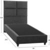 ΚΡΕΒΑΤΙ MILO ΑΠΟ ΓΚΡΙ ΥΦΑΣΜΑ HM652.01 ΓΙΑ ΣΤΡΩΜΑ 90x200 εκ.