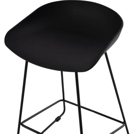 ΣΚΑΜΠΟ ΜΠΑΡ NAILA HM9299.02 ΜΑΥΡΟ ΜΕΣΑΙΟΥ ΥΨΟΥΣ 44x44x74Yεκ. (σετ 2 τεμαχίων)