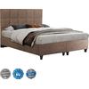 ΚΡΕΒΑΤΙ ALBA ΚΑΦΕ τ.NUBUCK HM636.21 ΓΙΑ ΣΤΡΩΜΑ 150x200 εκ.