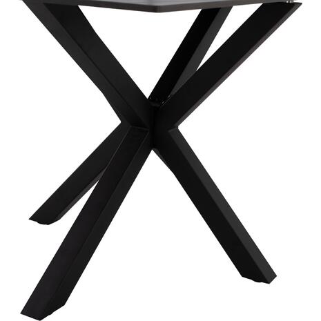 ΤΡΑΠΕΖΙ ΤΡΑΠΕΖΑΡΙΑΣ SYNTEC HM9308.01 SINTERED STONE ΜΑΥΡΟ ΜΕΤΑΛΛΙΚΑ ΠΟΔΙΑ 160x90x75Y εκ.