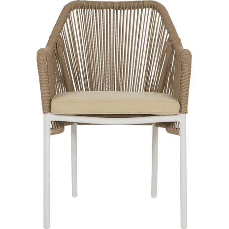 ΠΟΛΥΘΡΟΝΑ ΑΛΟΥΜΙΝΙΟΥ LOKKI HM5855.01 ΛΕΥΚΟ ΜΕ ΣΧΟΙΝΙ WICKER PE ΜΠΕΖ 56x66x82Υ εκ.