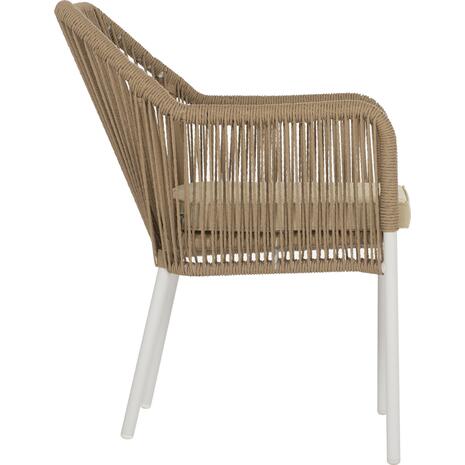 ΠΟΛΥΘΡΟΝΑ ΑΛΟΥΜΙΝΙΟΥ LOKKI HM5855.01 ΛΕΥΚΟ ΜΕ ΣΧΟΙΝΙ WICKER PE ΜΠΕΖ 56x66x82Υ εκ.