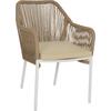 ΠΟΛΥΘΡΟΝΑ ΑΛΟΥΜΙΝΙΟΥ LOKKI HM5855.01 ΛΕΥΚΟ ΜΕ ΣΧΟΙΝΙ WICKER PE ΜΠΕΖ 56x66x82Υ εκ.