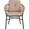 ΠΟΛΥΘΡΟΝΑ ΑΛΟΥΜΙΝΙΟΥ DARK GREY ΕΠΑΓΓΕΛΜ. RATTAN ΜΑΞΙΛΑΡΙ ΜΠΕΖ HM5863.01 60x56x84 εκ.