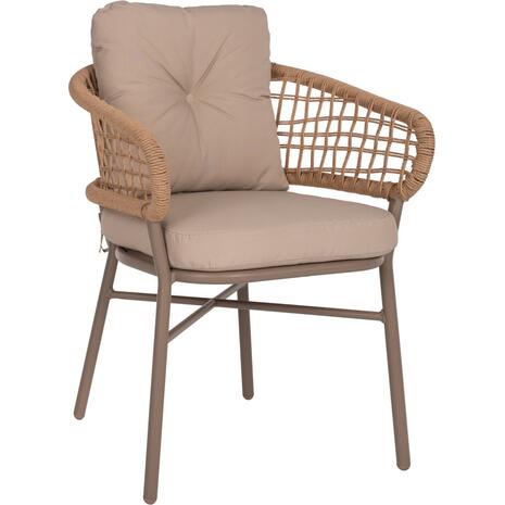 ΠΟΛΥΘΡΟΝΑ ΑΛΟΥΜΙΝΙΟΥ ΜΟΚΑ ΕΠΑΓΓΕΛΜ. RATTAN & ΜΑΞΙΛΑΡΙ ΜΠΕΖ HM5863.02 60x56x84Y εκ.