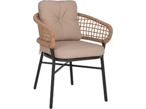 ΠΟΛΥΘΡΟΝΑ ΑΛΟΥΜΙΝΙΟΥ DARK GREY ΕΠΑΓΓΕΛΜ. RATTAN ΜΑΞΙΛΑΡΙ ΜΠΕΖ HM5863.01 60x56x84 εκ.