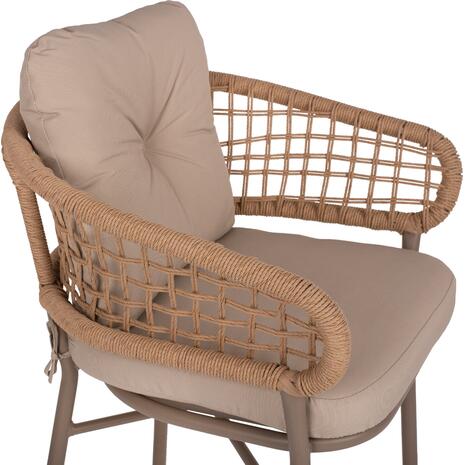 ΠΟΛΥΘΡΟΝΑ ΑΛΟΥΜΙΝΙΟΥ ΜΟΚΑ ΕΠΑΓΓΕΛΜ. RATTAN & ΜΑΞΙΛΑΡΙ ΜΠΕΖ HM5863.02 60x56x84Y εκ.