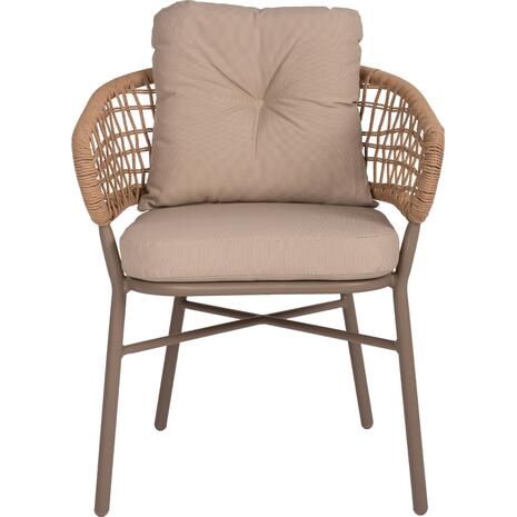 ΠΟΛΥΘΡΟΝΑ ΑΛΟΥΜΙΝΙΟΥ ΜΟΚΑ ΕΠΑΓΓΕΛΜ. RATTAN & ΜΑΞΙΛΑΡΙ ΜΠΕΖ HM5863.02 60x56x84Y εκ.