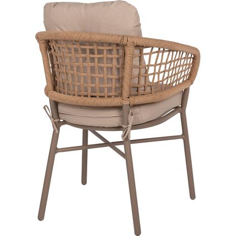 ΠΟΛΥΘΡΟΝΑ ΑΛΟΥΜΙΝΙΟΥ ΜΟΚΑ ΕΠΑΓΓΕΛΜ. RATTAN & ΜΑΞΙΛΑΡΙ ΜΠΕΖ HM5863.02 60x56x84Y εκ.