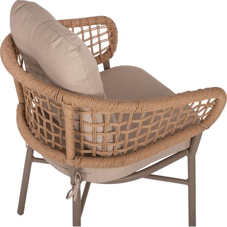 ΠΟΛΥΘΡΟΝΑ ΑΛΟΥΜΙΝΙΟΥ ΜΟΚΑ ΕΠΑΓΓΕΛΜ. RATTAN & ΜΑΞΙΛΑΡΙ ΜΠΕΖ HM5863.02 60x56x84Y εκ.