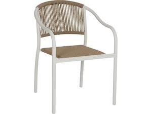ΠΟΛΥΘΡΟΝΑ ΑΛΟΥΜΙΝΙΟΥ ΛΕΥΚΟ ΜΕ PE RATTAN WICKER HM5856.01 57x63x80Yεκ.