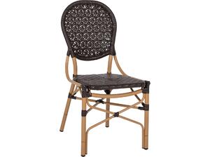 ΚΑΡΕΚΛΑ ΑΛΟΥΜΙΝΙΟΥ BAMBOO LOOK ΜΕ ΚΑΦΕ PE RATTAN HM5925.01 47x58x95Yεκ.