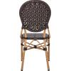 ΚΑΡΕΚΛΑ ΑΛΟΥΜΙΝΙΟΥ BAMBOO LOOK ΜΕ ΚΑΦΕ PE RATTAN HM5925.01 47x58x95Yεκ.