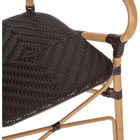 ΠΟΛΥΘΡΟΝΑ ΑΛΟΥΜΙΝΙΟΥ BAMBOO LOOK ΚΑΦΕ ΚΑΙ ΚΑΦΕ PE RATTAN HM5926.01 56x62x95Yεκ.