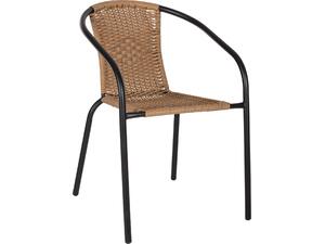 ΠΟΛΥΘΡΟΝΑ ΚΑΡΕΚΛΑ CAMEL ΜΕΤΑΛΛΙΚΗ ΜΑΥΡΗ ΜΕ WICKER ΦΥΣΙΚΟ 50x55x73Y εκ.HM5015.04