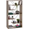 ΒΙΒΛΙΟΘΗΚΗ TARS HM2240.13 OLIVE GREY ΜΕΛΑΜΙΝΗ-ΜΑΥΡΕΣ ΜΕΤΑΛΛΙΚΕΣ ΒΕΡΓΕΣ 84x24x157Yεκ.