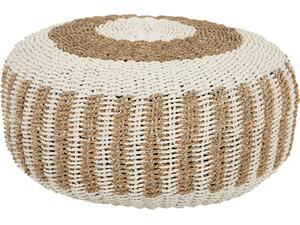 ΠΟΥΦ ΣΚΑΜΠΟ SARONI HM7851.01 SEAGRASS ΣΕ ΦΥΣΙΚΟ-ΛΕΥΚΟ ΧΡΩΜΑ Φ60x35Yεκ.
