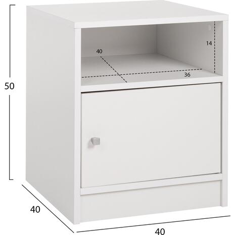 ΚΟΜΟΔΙΝΟ ΜΕΛΑΜΙΝΗΣ MALORY HM2205.05 ΛΕΥΚO 40x40x50Yεκ. (Λευκό)