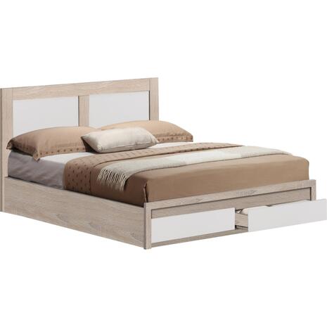 ΚΡΕΒΑΤΙ CAPRI HM665.06 ΜΕ 2 ΣΥΡΤΑΡΙΑ ΜΕΛΑΜΙΝΗ SONAMA-ΛΕΥΚΟ ΓΙΑ ΣΤΡΩΜΑ 120x200 εκ.