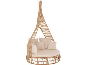 ΚΑΝΑΠΕΣ ΕΞΩΤ.ΧΩΡΟΥ ΣΤΡΟΓΓΥΛΟΣ MARJOM HM9765 ΦΥΣΙΚΟ RATTAN-ΕΚΡΟΥ ΥΦΑΣΜΑ Φ148x287Υεκ.