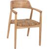 ΠΟΛΥΘΡΟΝΑ KINGSLEY HM9634.01 ΞΥΛΟ TEAK & ΨΑΘΑ ΣΕ ΦΥΣΙΚΟ ΧΡΩΜΑ 57,5x54x80Yεκ.