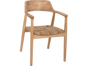ΠΟΛΥΘΡΟΝΑ KINGSLEY HM9634.01 ΞΥΛΟ TEAK & ΨΑΘΑ ΣΕ ΦΥΣΙΚΟ ΧΡΩΜΑ 57,5x54x80Yεκ.