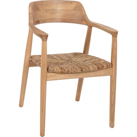 ΠΟΛΥΘΡΟΝΑ KINGSLEY HM9634.01 ΞΥΛΟ TEAK & ΨΑΘΑ ΣΕ ΦΥΣΙΚΟ ΧΡΩΜΑ 57,5x54x80Yεκ.