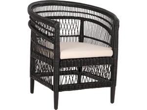 ΠΟΛΥΘΡΟΝΑ MALAWI HM9635.03 ΞΥΛΟ ΜΑΟΝΙ ΜΕ RATTAN ΜΑΥΡΟ--Β'ΔΙΑΛΟΓΗΣ 80x70x86Υεκ.