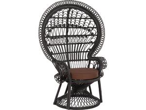 ΠΟΛΥΘΡΟΝΑ ROYAL PEACOCK HM9342.03 RATTAN ΜΑΥΡΟ-ΜΑΞΙΛΑΡΙ ΜΑΥΡΟ 114x72x150Yεκ. (Μαύρο)
