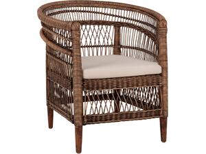 ΠΟΛΥΘΡΟΝΑ MALAWI HM9635.01 ΞΥΛΟ ΜΑΟΝΙ & RATTAN--Β'ΔΙΑΛΟΓΗΣ 80x70x86Υεκ.