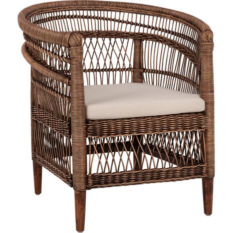 ΠΟΛΥΘΡΟΝΑ MALAWI HM9635.01 ΞΥΛΟ ΜΑΟΝΙ & RATTAN--Β'ΔΙΑΛΟΓΗΣ 80x70x86Υεκ.